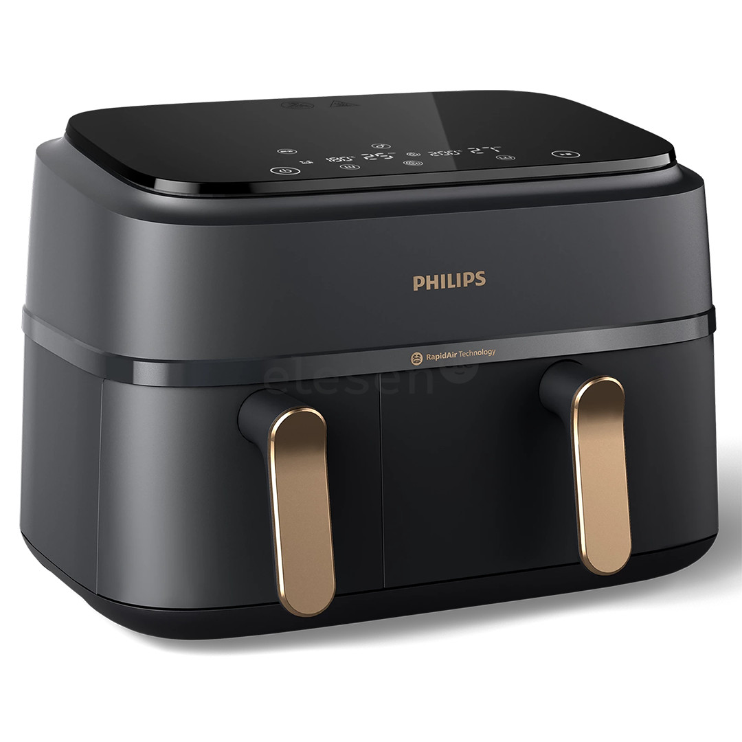 Philips 3000 Series Dual Basket Airfryer, 9 L, 2750 W, juoda - Karšto oro gruzdintuvė