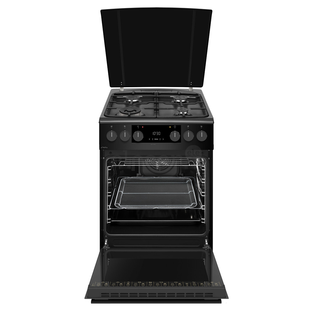 Hansa, 65 L, width 50 cm, matte black - Gas cooker with electric oven