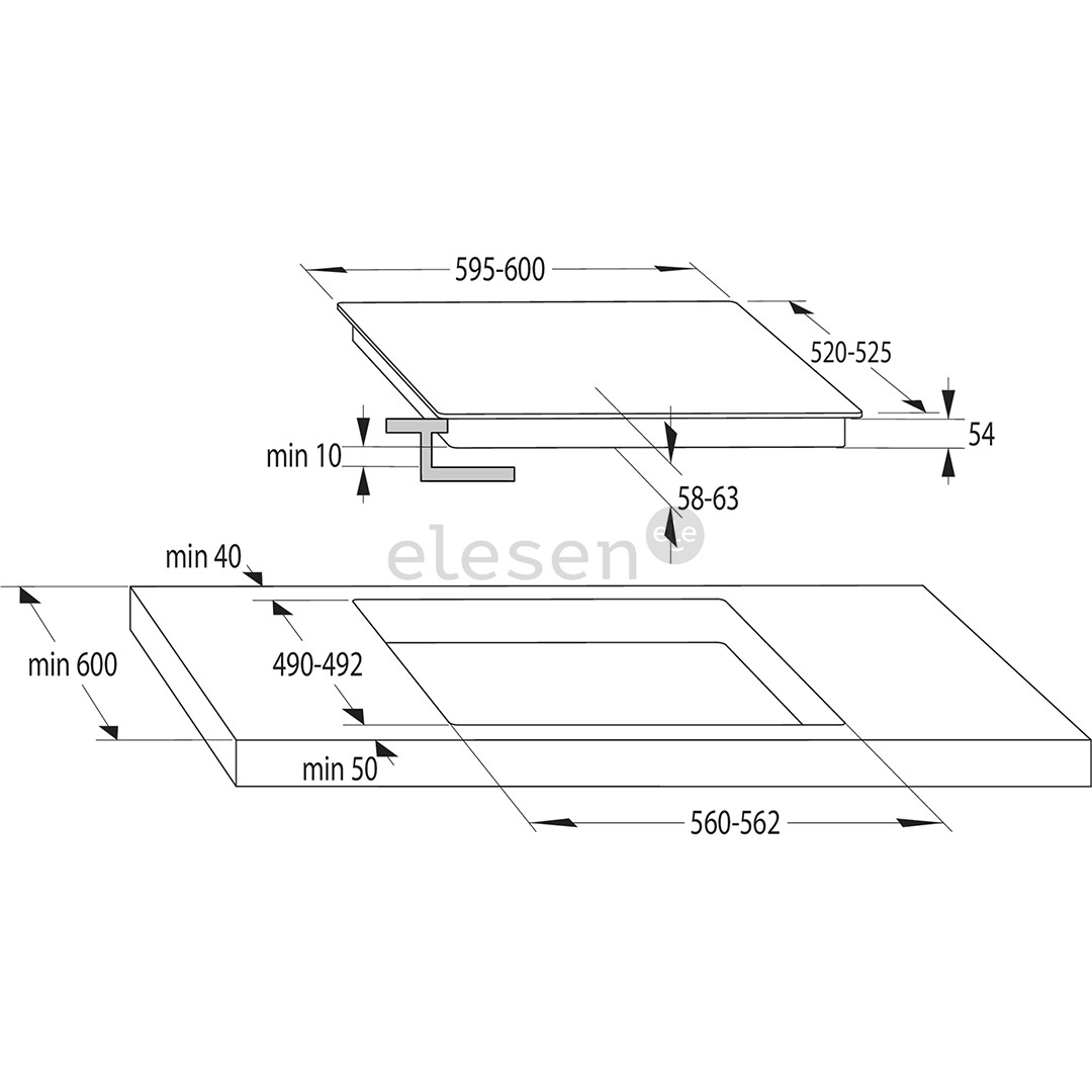 Gorenje, width 59,5 cm, frameless, white - Built-in induction hob