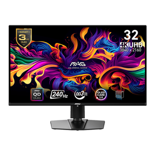 Monitorius MSI MAG321 UPX, 32'', 4K UHD, 240 Hz, QD-OLED, juodas Prekė-MAG321UPXQD-OLED