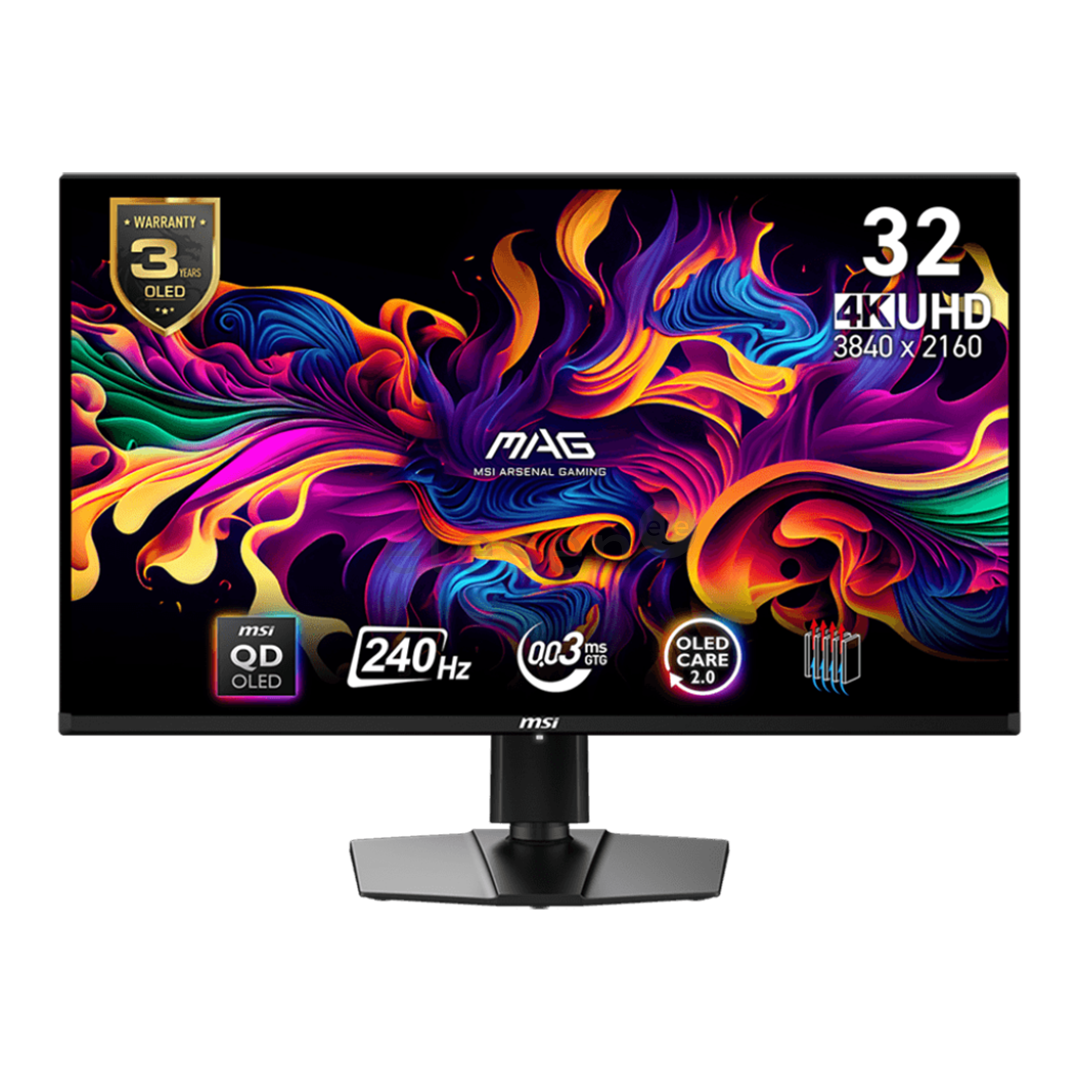 Monitorius MSI MAG321 UPX, 32'', 4K UHD, 240 Hz, QD-OLED, juodas Prekė-MAG321UPXQD-OLED