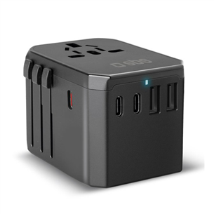 SBS GaN universal travel adapter, 70 W, juodas - Adapteris TEADAPTGAN70WUNI