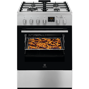 Electrolux 600 Series SteamBake, 58 L, plotis 60 cm, nerūdijantis plienas - Viryklė Prekė - LKK664220X LKK664220X