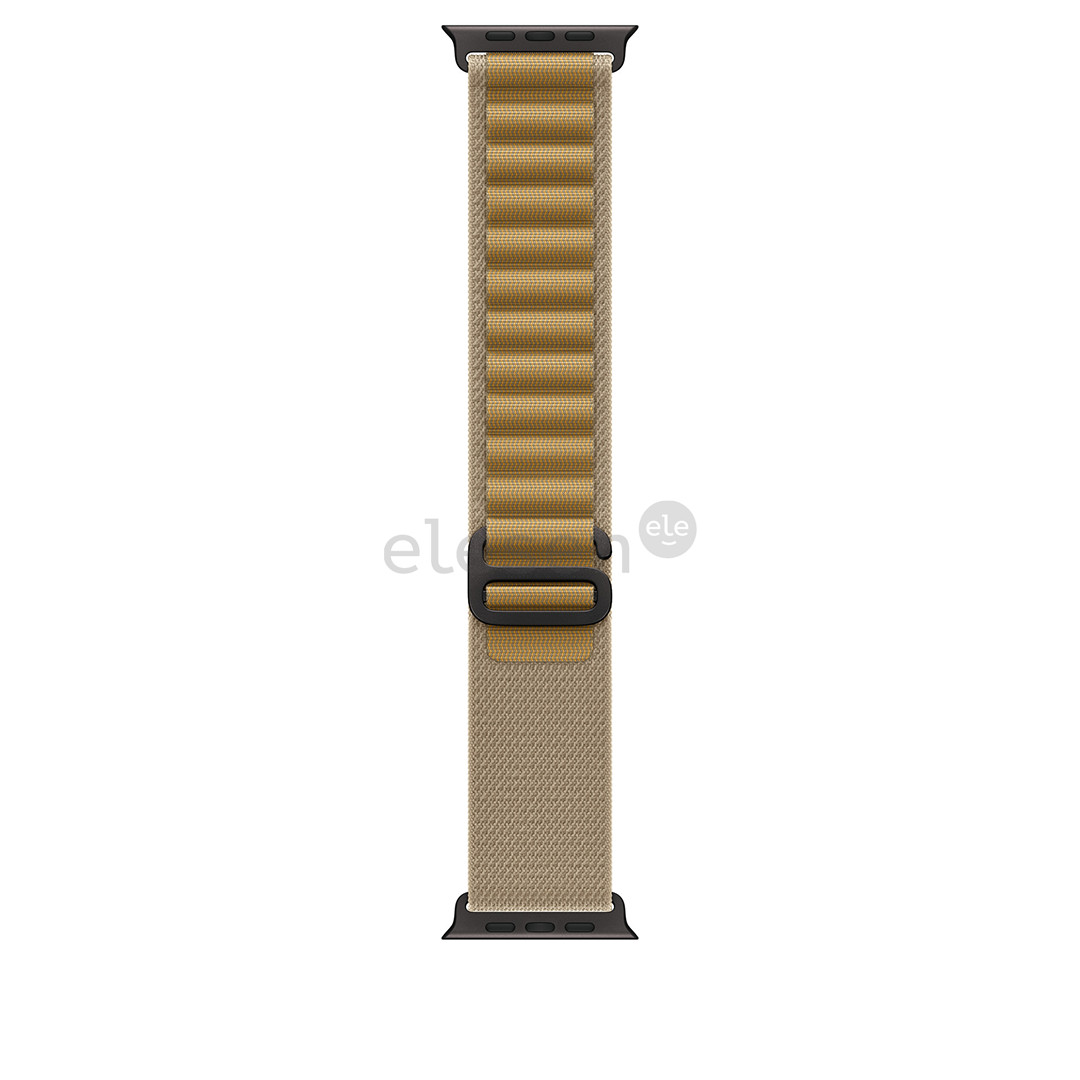 Apple Watch Alpine Loop, 49 мм, Large, черный титан, коричневый  - Ремешок для часов