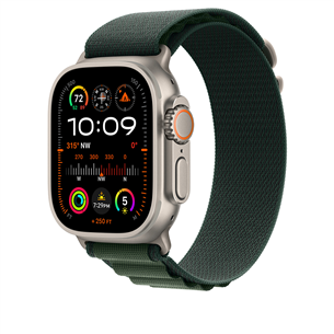Apple Watch Alpine Loop, 49 mm, Medium, natural titanium, dark green - Dirželis