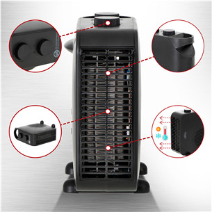 Adler, 2000 W, juodas - Šildytuvas