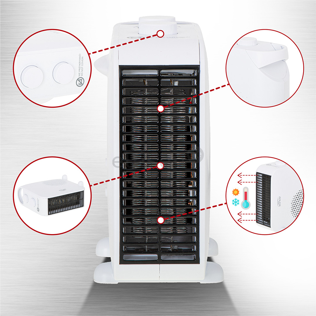 Adler, 2000 Вт, белый - Термовентилятор