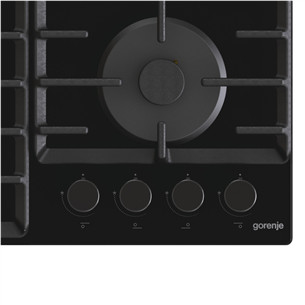 Gorenje, width 60 cm, black - Built-in gas hob