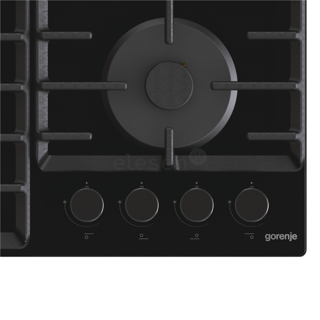 Gorenje, width 60 cm, black - Built-in gas hob