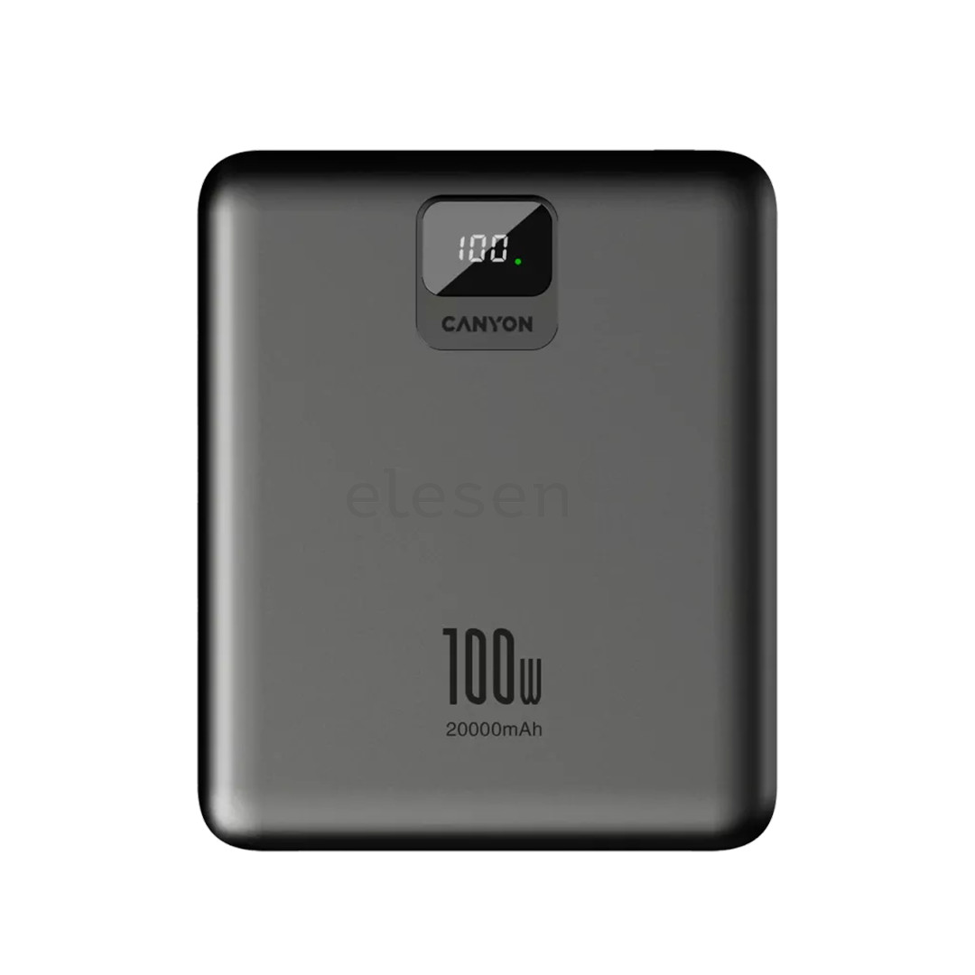 Canyon PB-2008, 100 W, 20000 mAh, dark gray - Power bank