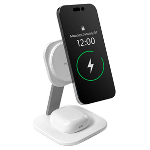 Puro Mag Station 2-in-1 Desk Stand, MagSafe, Qi2, balta - Įkrovimo stotelė PUFCCSQIMAG4WHI