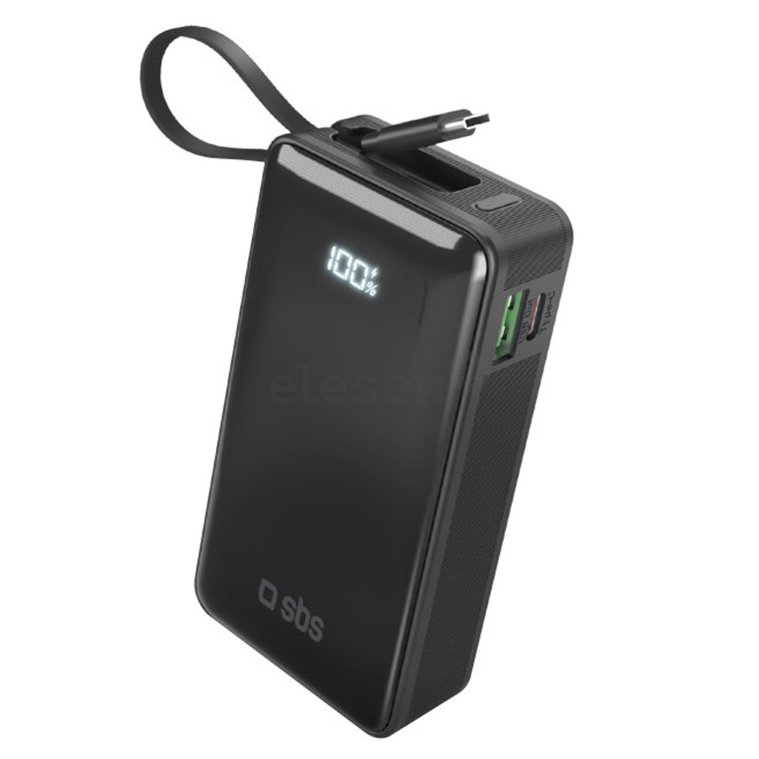 SBS LCD Power Bank, 10000 mAh, juoda - Išorinė baterija