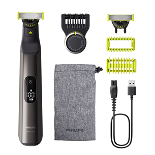 Hibridinis skustuvas Philips OneBlade Pro 360 Face + body, tamsiai pilkas   Prekė-QP6552/15 QP6552/15