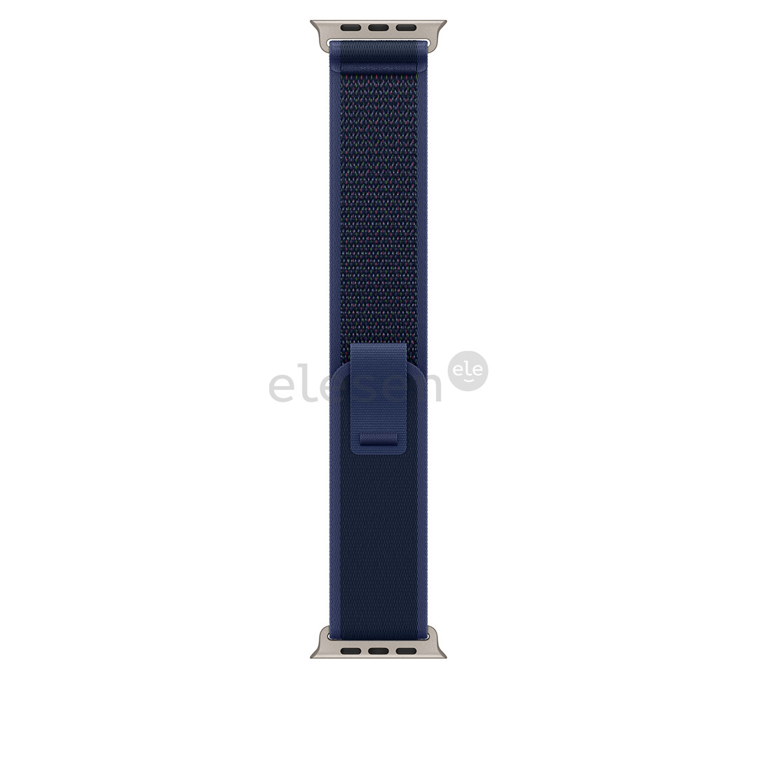 Apple Trail Loop, 49 mm, M/L, natural titanium, blue - Watch band