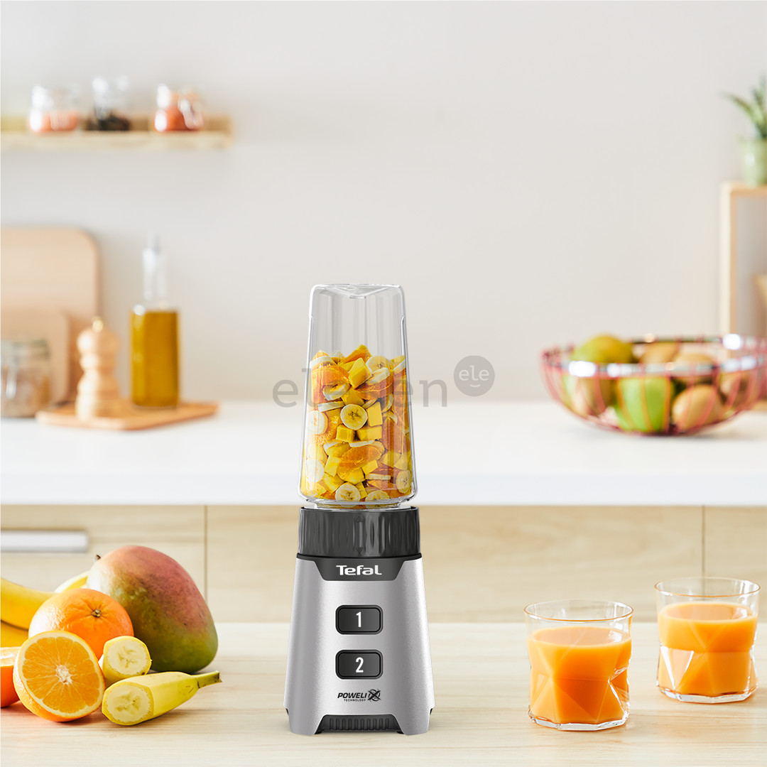 Tefal Minimix, 400 W, серебристый - Блендер + переносная бутылка