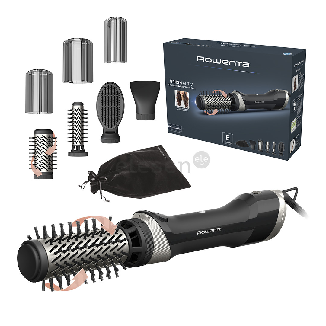 Rowenta Brush Activ, 1000 W, juodos - Plaukų formavimo šukos