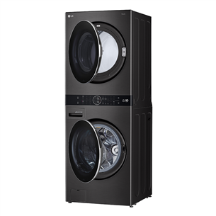 Skalbimo mašina + Džiovyklė  LG, 12 kg + 10 kg, gylis 66 cm, 1400aps/min, juoda   Prekė-WT1210BBF.APBQPMR