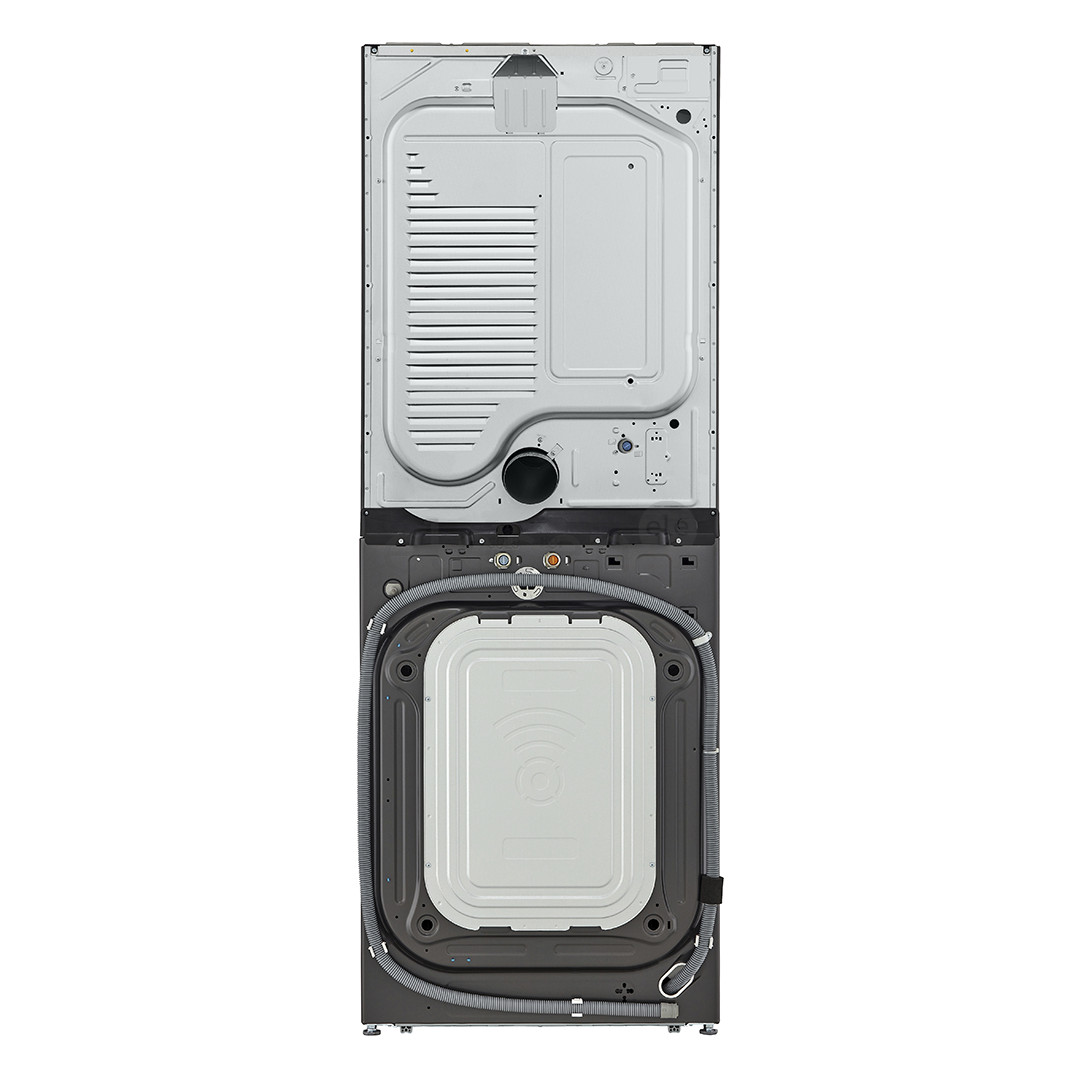 LG, 12 kg + 10 kg, depth 66 cm, 1400 rpm, black - Washing machine + Dryer