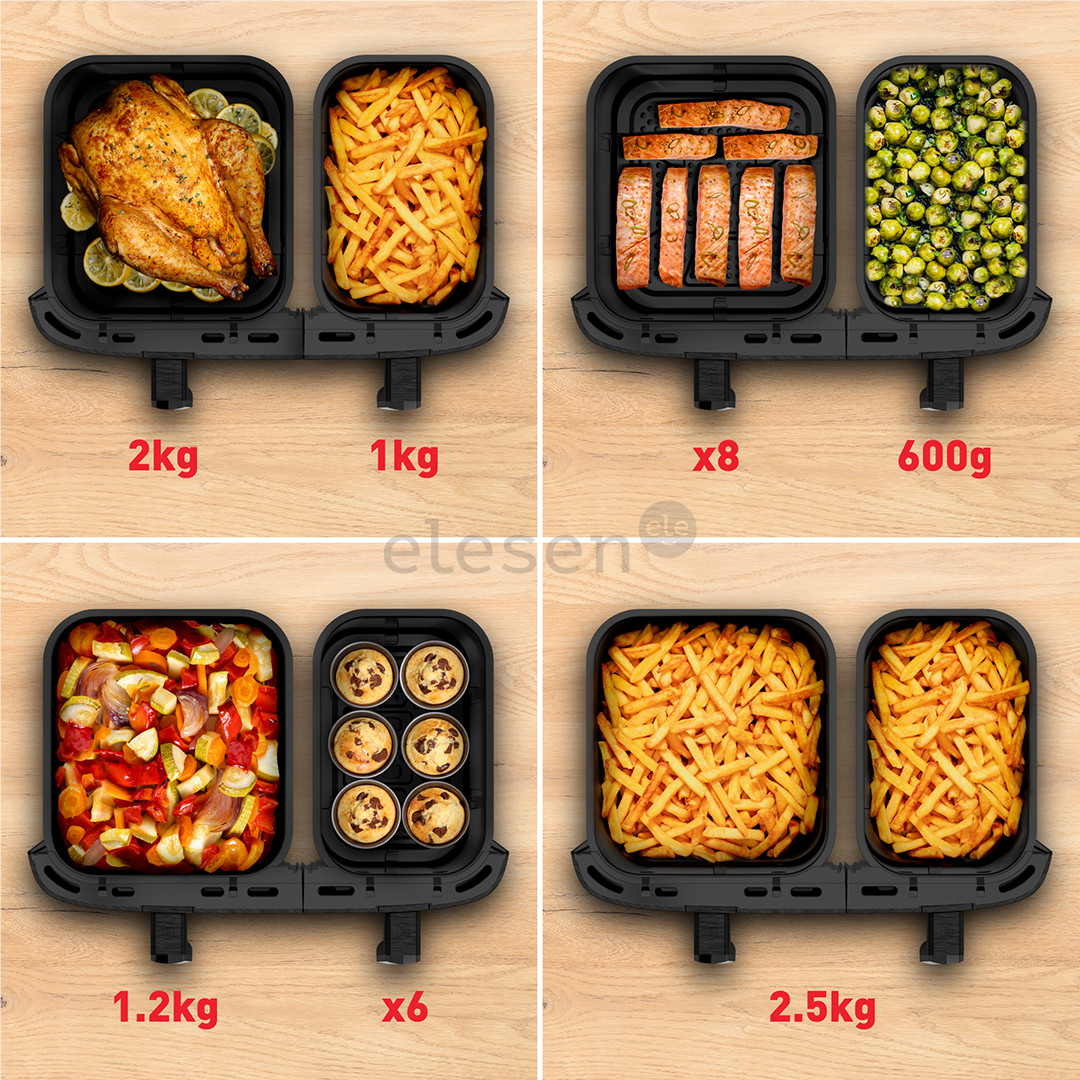 Tefal XXL Dual Easy Fry, 2700 W, 11 L, pilka - Karšto oro gruzdintuvė