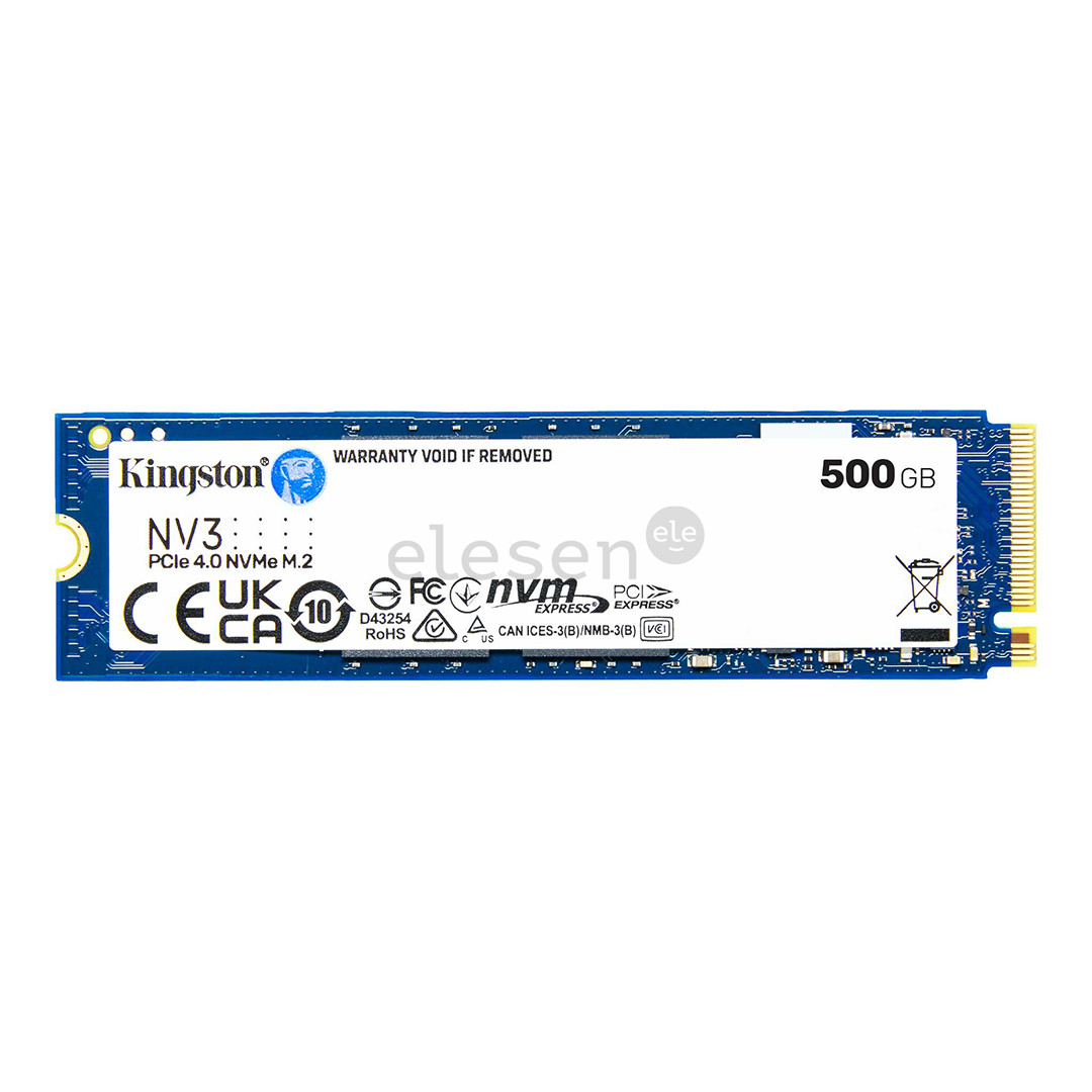 Kingston NV3, 500 ГБ, M.2, PCIe 4.0, синий - SSD