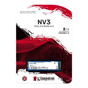 Kingston NV3, 2 TB, M.2, PCIe 4.0, mėlynas - SSD diskas