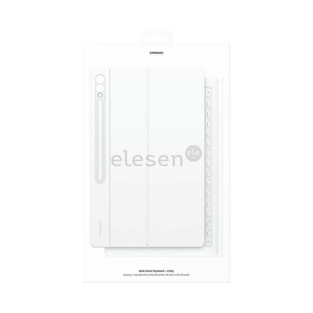 Samsung Book Cover Keyboard, Galaxy Tab S10 Ultra, клавиша ИИ, белый - Чехол-клавиатура