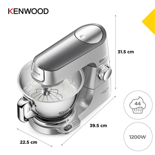 Virtuvinis kombainas Kenwood Titanium Chef Baker, 5 L/1.6 L, 1200 W, sidabrinis Prekė-KVC85.594SI