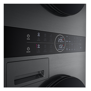 Skalbimo mašina + Džiovyklė  LG, 12 kg + 10 kg, gylis 66 cm, 1400aps/min, juoda   Prekė-WT1210BBF.APBQPMR