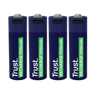 Įkraunamos baterijos Trust USB-C rechargeable AA batteries, 4 vnt.   Prekė–25631 25631