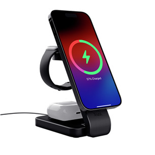 Trust Viro 3-in-1 Wireless Magnetic Charge Stand, Qi, черный - Беспроводная зарядная док-станция