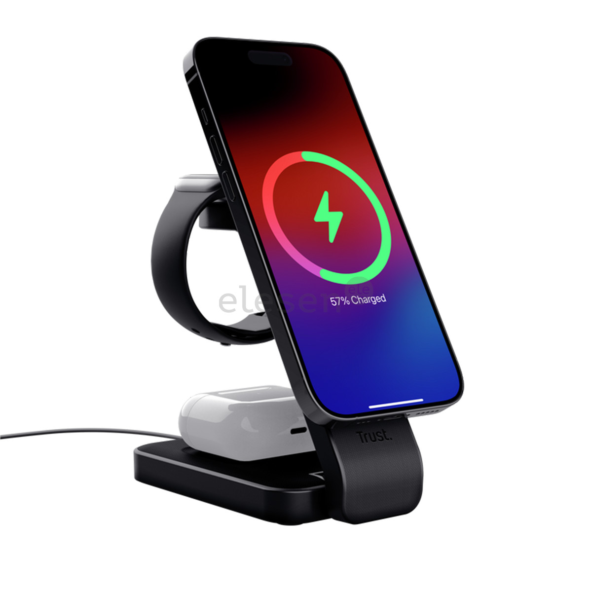 Trust Viro 3-in-1 Wireless Magnetic Charge Stand, Qi, черный - Беспроводная зарядная док-станция
