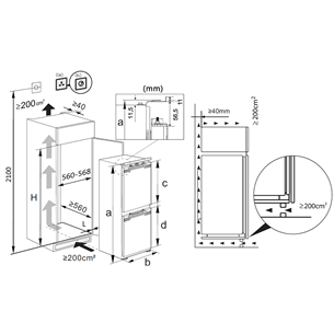 Integruojamas šaldytuvas Hisense RB3B250NEWE1, NoFrost Dual, 252 L, aukštis 178 cm
