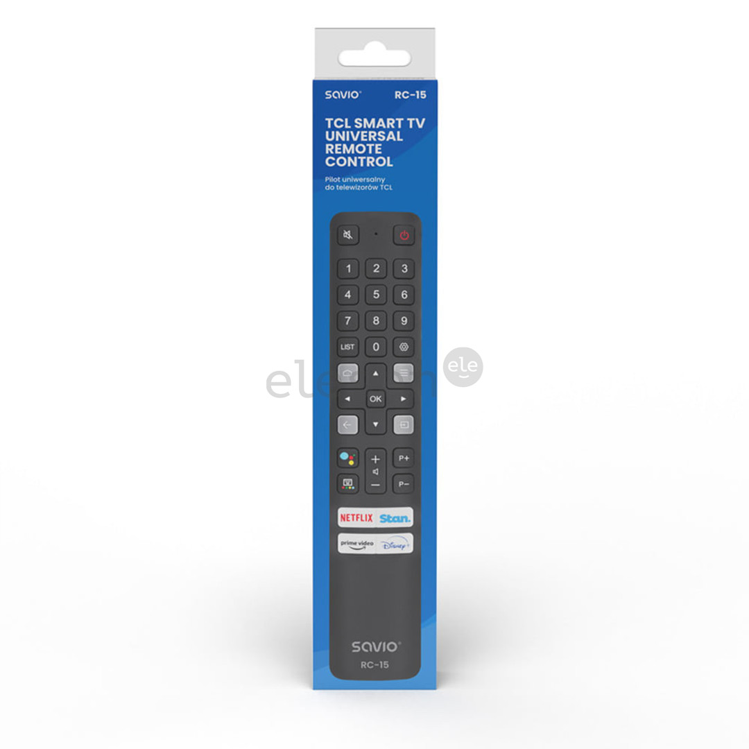 Savio RC-15, TCL TV, juodas - Universalus nuotolinio valdymo pultelis