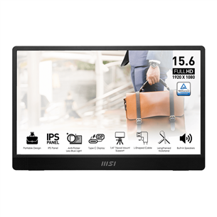 MSI PRO MP161 E2, 15,6'', Full HD, pilkas - Nešiojamas monitorius PRO-MP161-E2