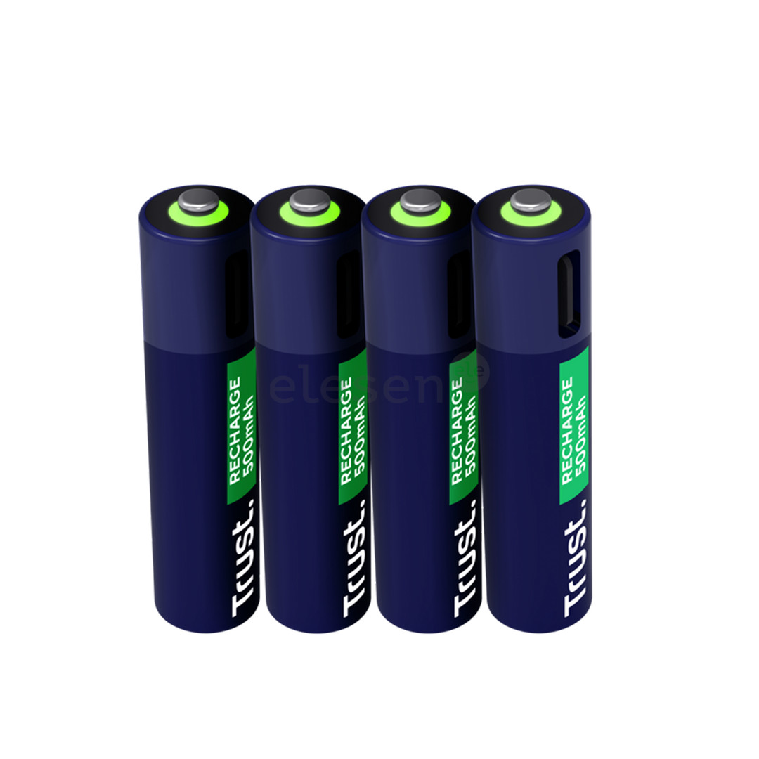 Trust USB-C rechargeable AAA batteries, 4 vnt. - Įkraunamos baterijos