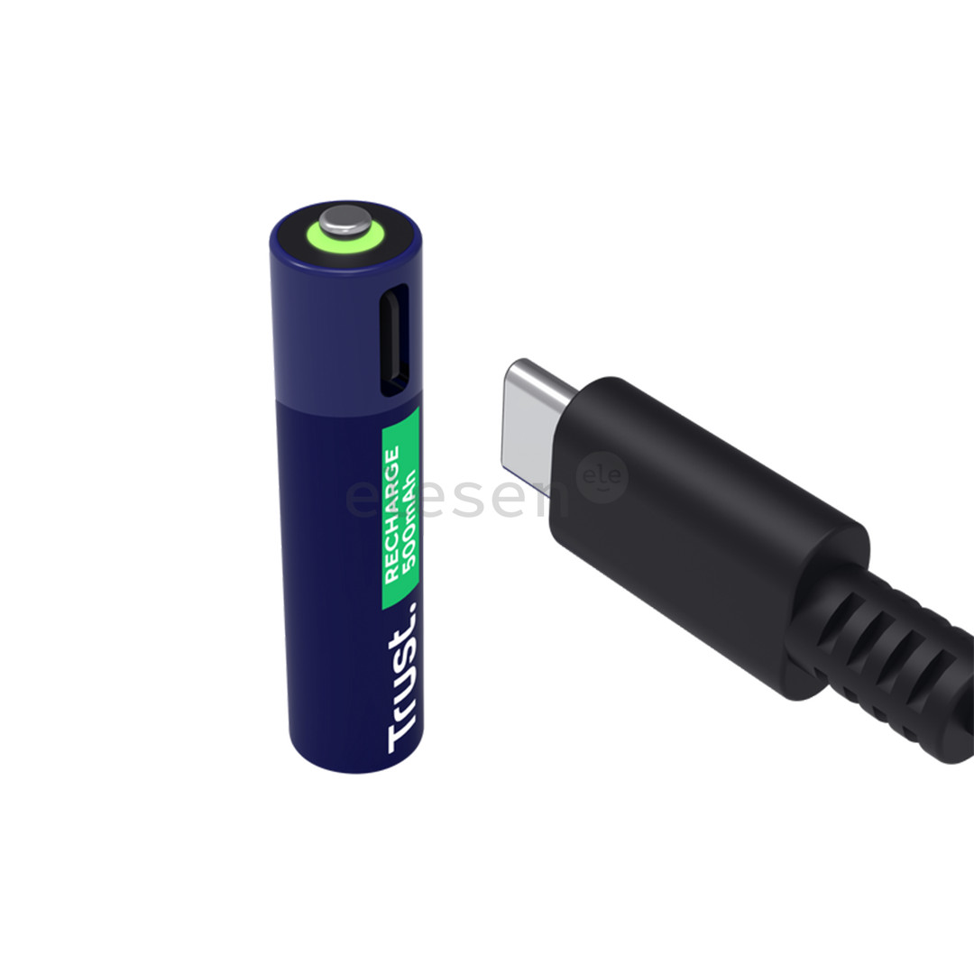 Trust USB-C rechargeable AAA batteries, 4 vnt. - Įkraunamos baterijos