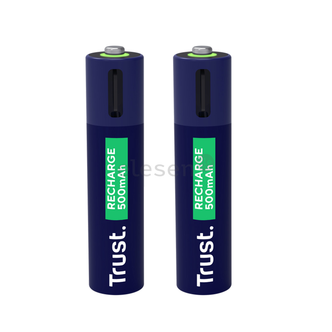 Trust USB-C rechargeable AAA batteries, 2-pack - Rechargeable batteries