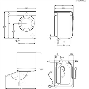 Electrolux 800 UltraCare AutoDose, 10 kg, gylis 63.6 cm, 1400 rpm - Skalbimo mašina   Prekė-EW8F5417ACE