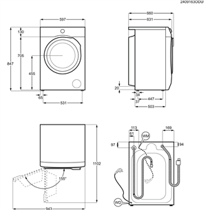 Electrolux 800 UltraCare AutoDose, 10 kg, gylis 63.6 cm, 1400 rpm - Skalbimo mašina   Prekė-EW8F5417ACE