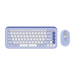 Logitech POP Icon Combo, US, violetinė/balta - Klaviatūra ir pelė 920-013078