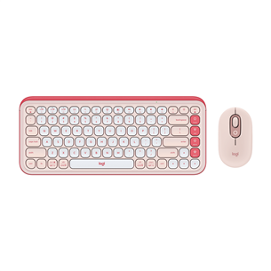 Logitech POP Icon Combo, US, rožinė/balta - Klaviatūra ir pelė 920-013142