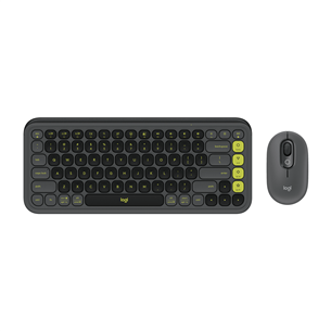 Logitech POP Icon Combo, US, tamsiai pilka/žalia - Klaviatūra ir pelė 920-013140