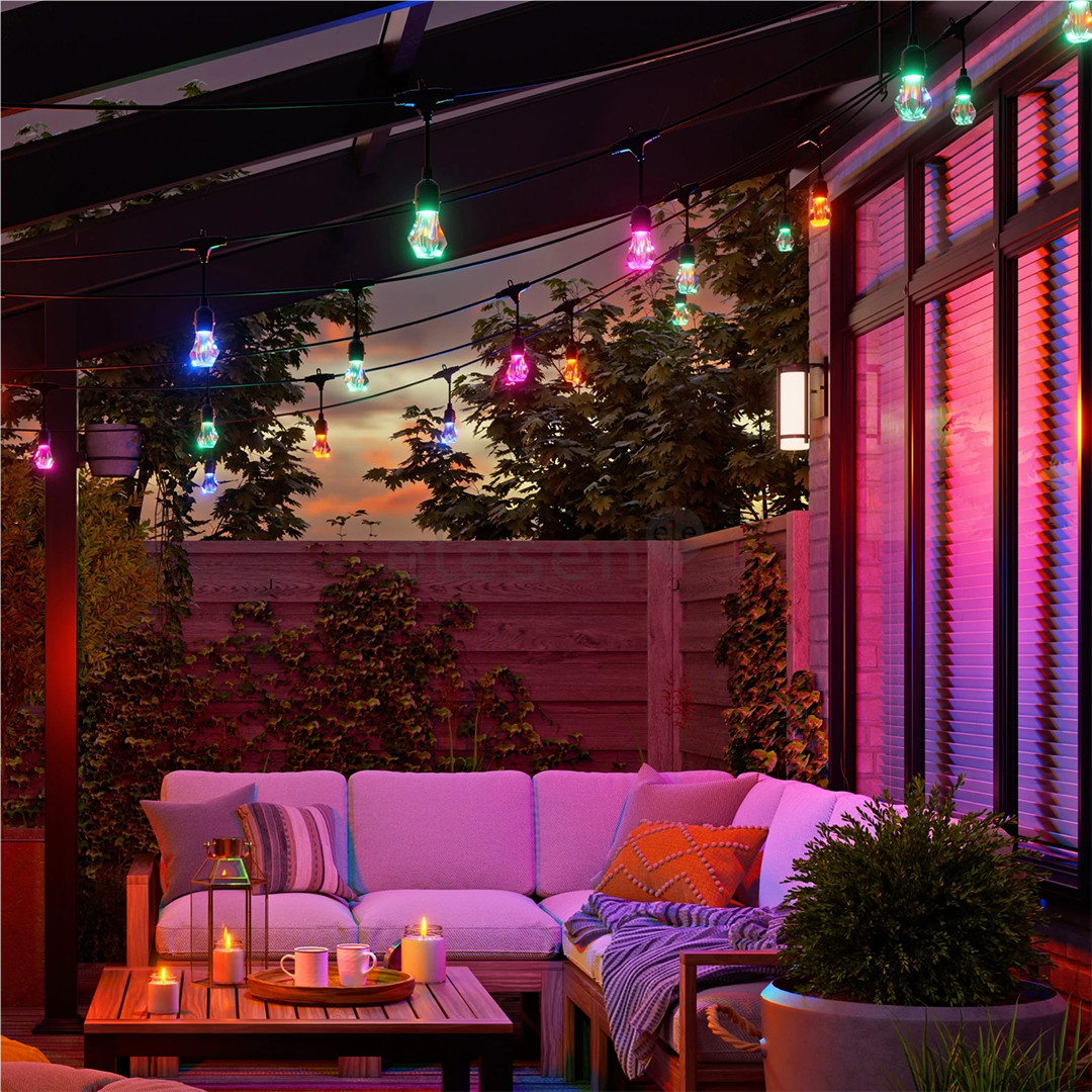 Nanoleaf Matter Smart Outdoor String Lights Starter Kit, 15 m, RGB, juoda - LED girlianda
