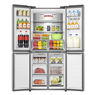 SBS šaldytuvas Hisense, Cross Door, No Frost, 483 L, aukštis 179 cm, pilkas  Prekė-RQ5P470SAIE