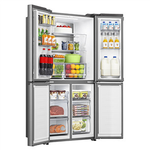 SBS šaldytuvas Hisense, Cross Door, No Frost, 483 L, aukštis 179 cm, pilkas  Prekė-RQ5P470SAIE