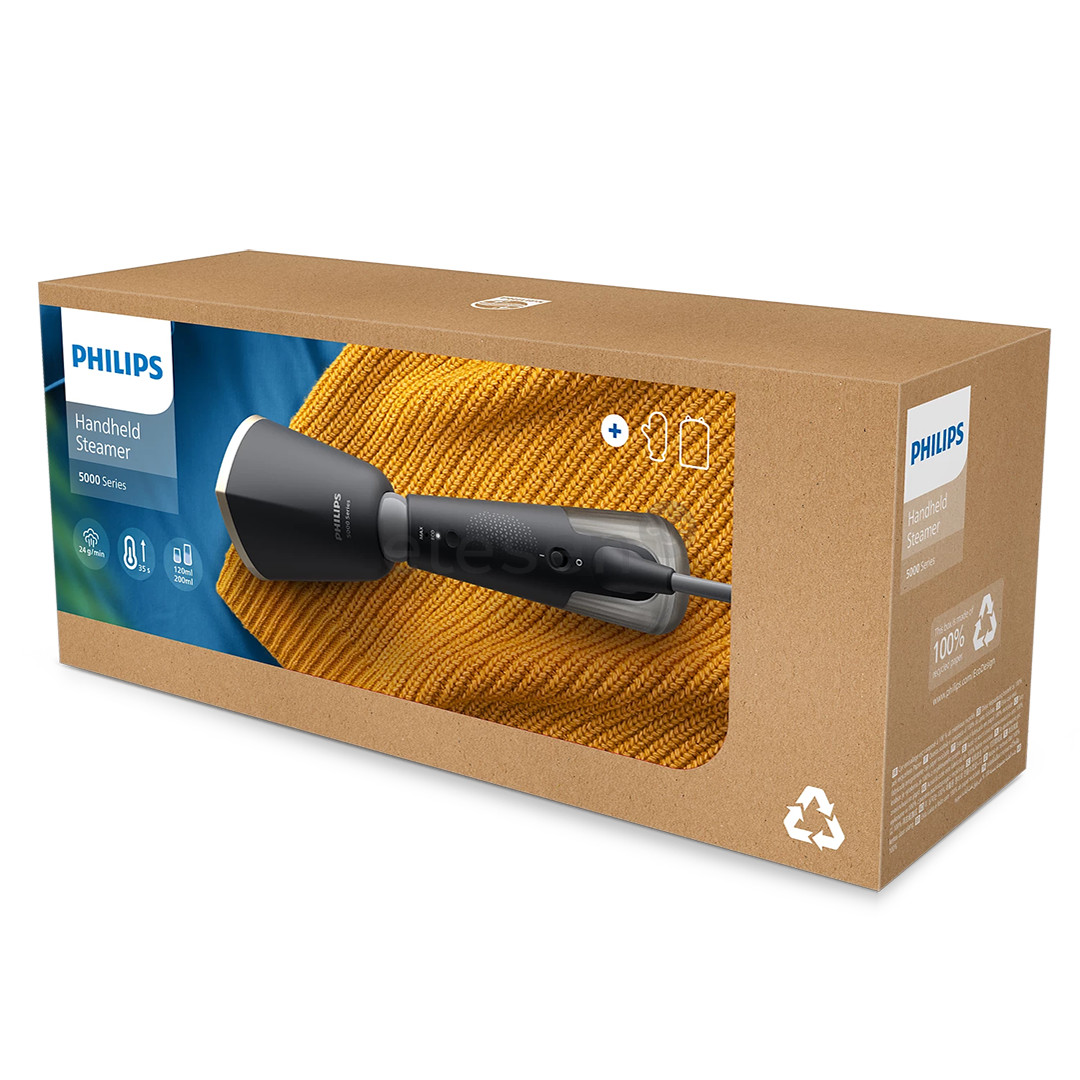 Philips 5000 Series, 1400 Вт, черный - Ручной отпариватель