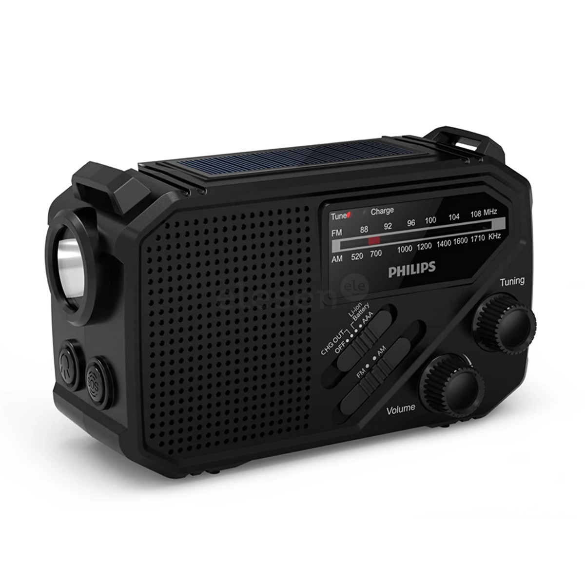 Philips TAR1609, juodas - Nešiojamasis radijas su šviestuvu