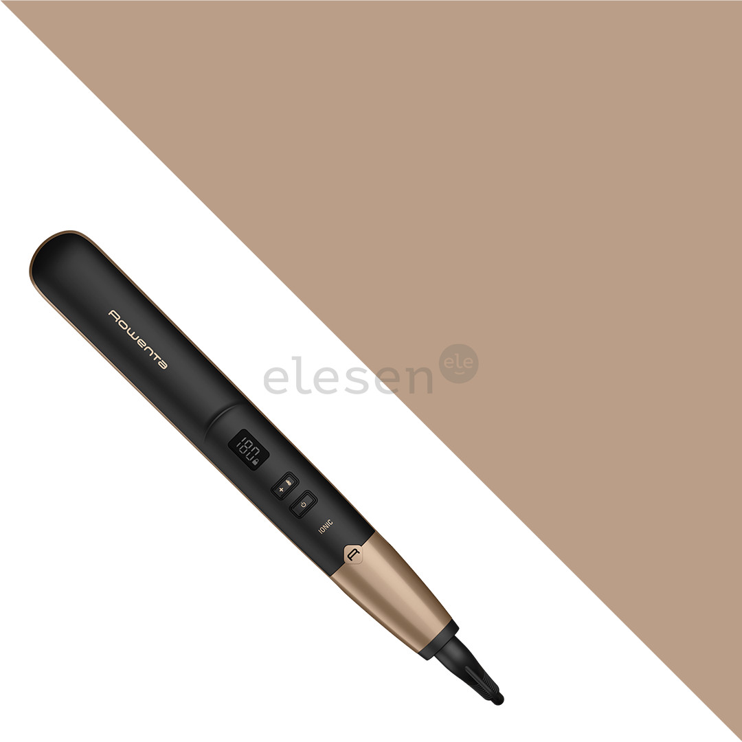 Rowenta Express Shine, juodos/aukso spalvos - Plaukų tiesintuvas