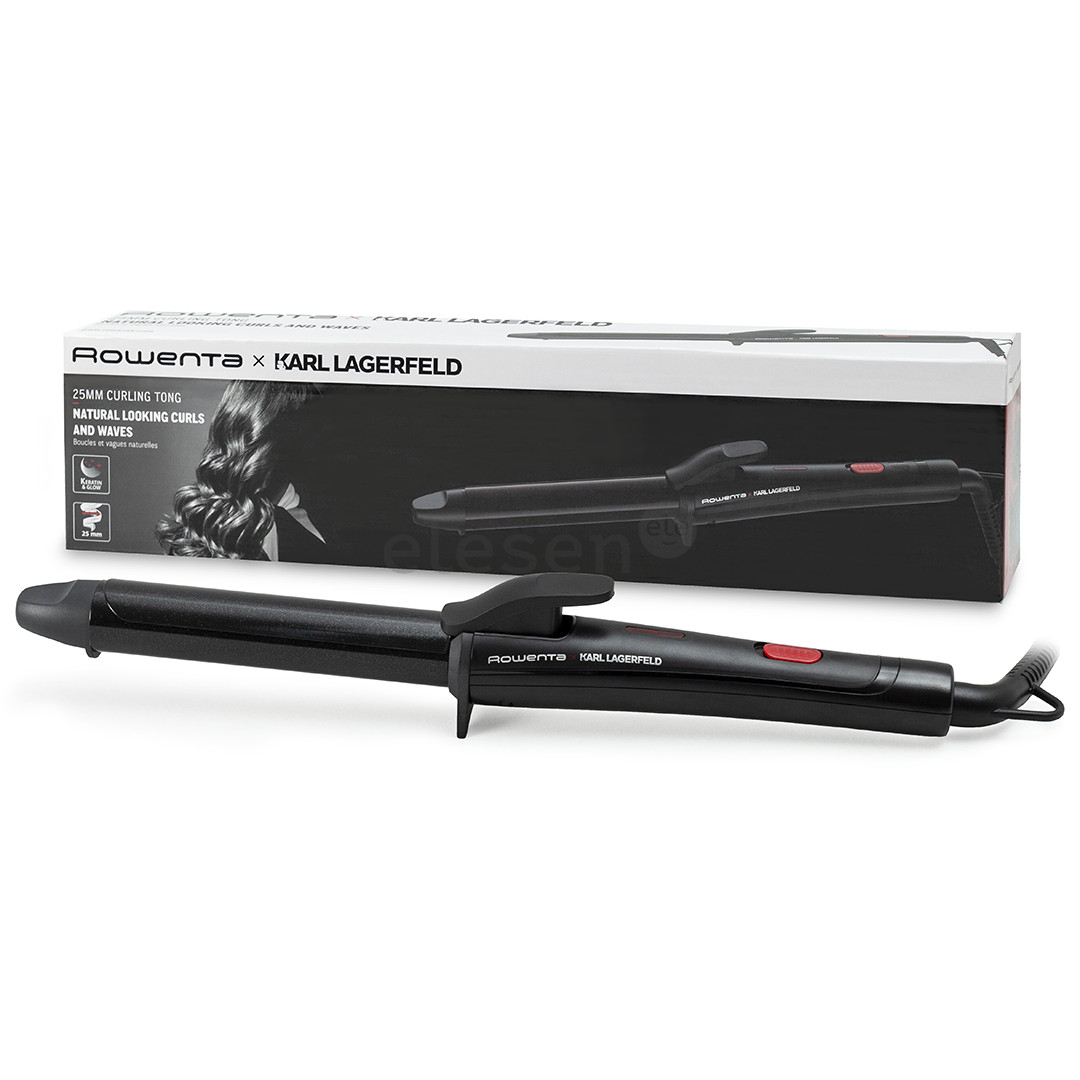 Rowenta x KARL LAGERFELD, 25 mm, juodos - Plaukų garbanojimo žnyplės
