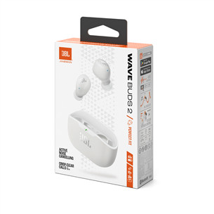 JBL Wave Buds 2, baltos - Belaidės ausinės
